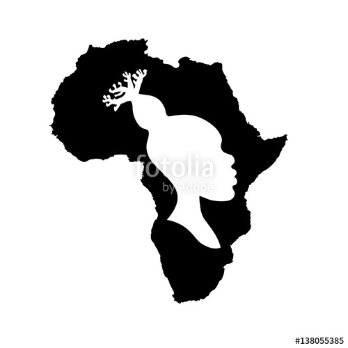 500x500 Vector Silhouette Of Black Africa With White African American