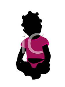 225x300 Silhouette Of An African American Toddler Girl Sitting With Her