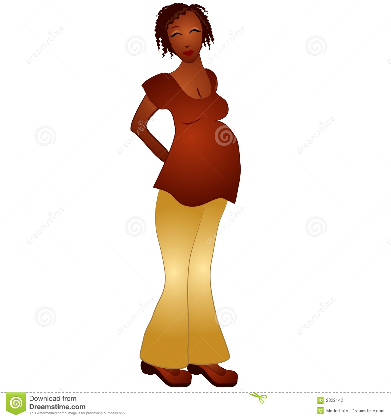 1300x1390 African American Pregnant Woman Clipart