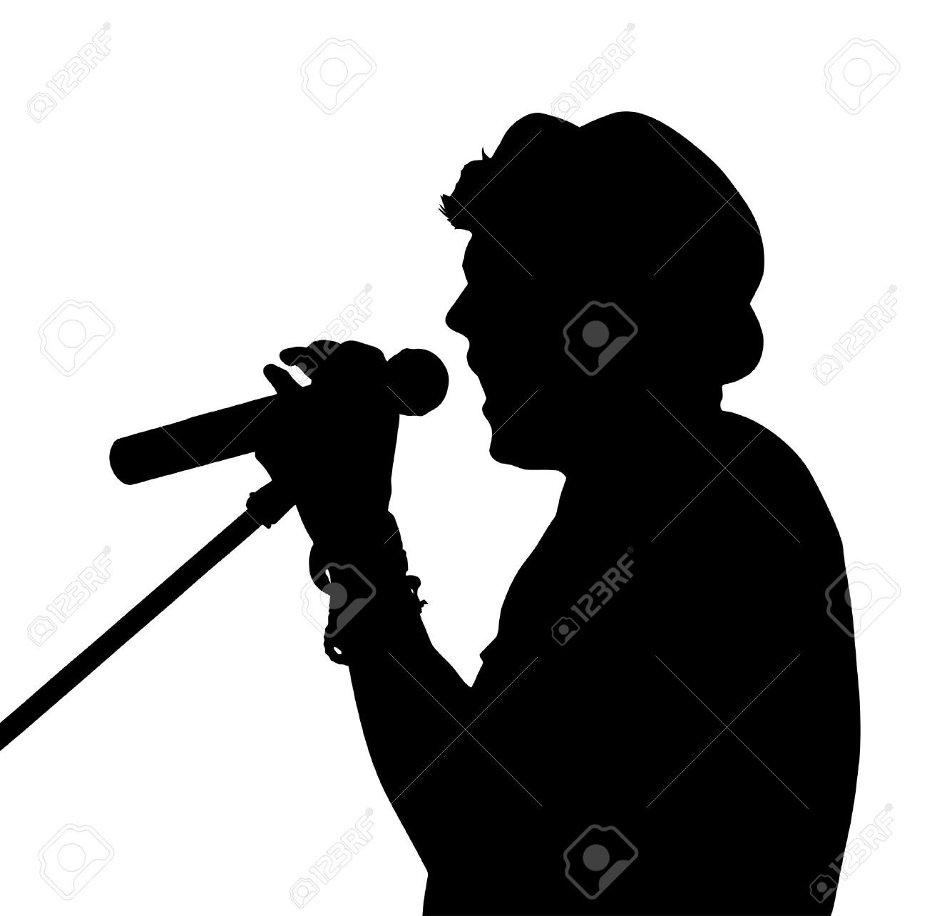 1300x1284 Clipart Of A Silhouette Of An African American Male Singing Collection