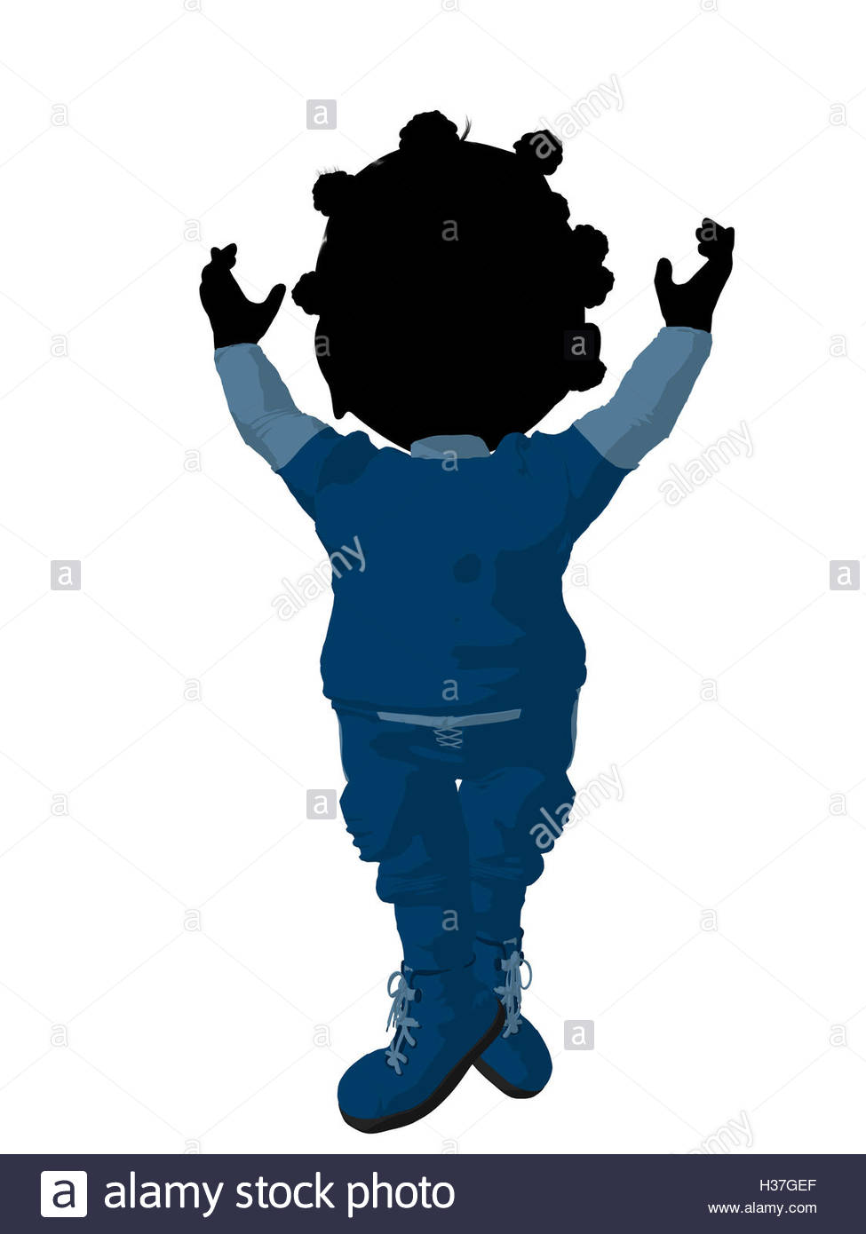975x1390 Little African American Football Girl Illustration Silhouette