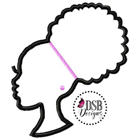 570x570 African American Embroidery Deisgn, Afro Puff, Afro Embroidery