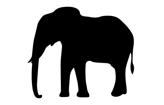 550x354 Elephant Silhouette Vector