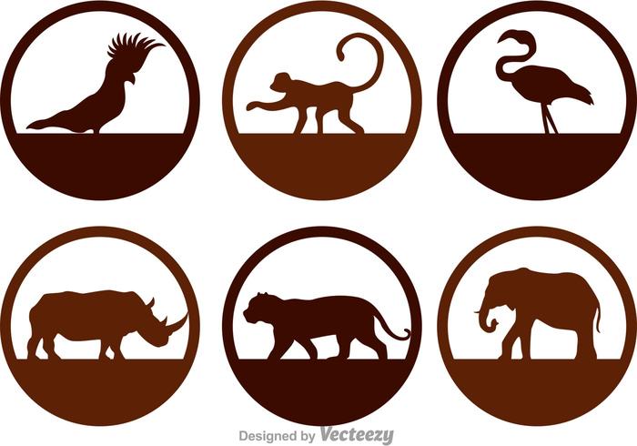 700x490 Wild Animals Silhouette Icons