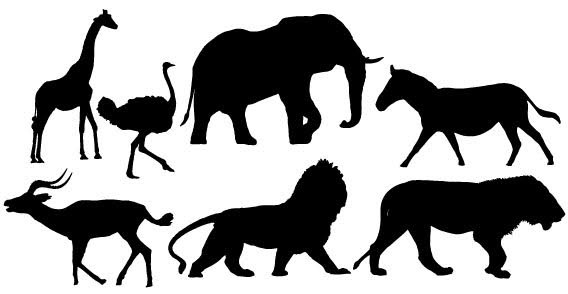 568x294 African Animals Silhouette