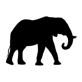 270x270 African Elephant Silhouette Stencil Silu Elephant