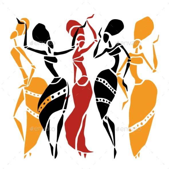 590x590 African Dancers Silhouette Set Dancer Silhouette, Dancers