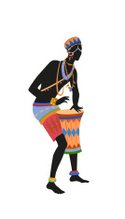 125x219 African Dancers Silhouette Set Stock Vectors