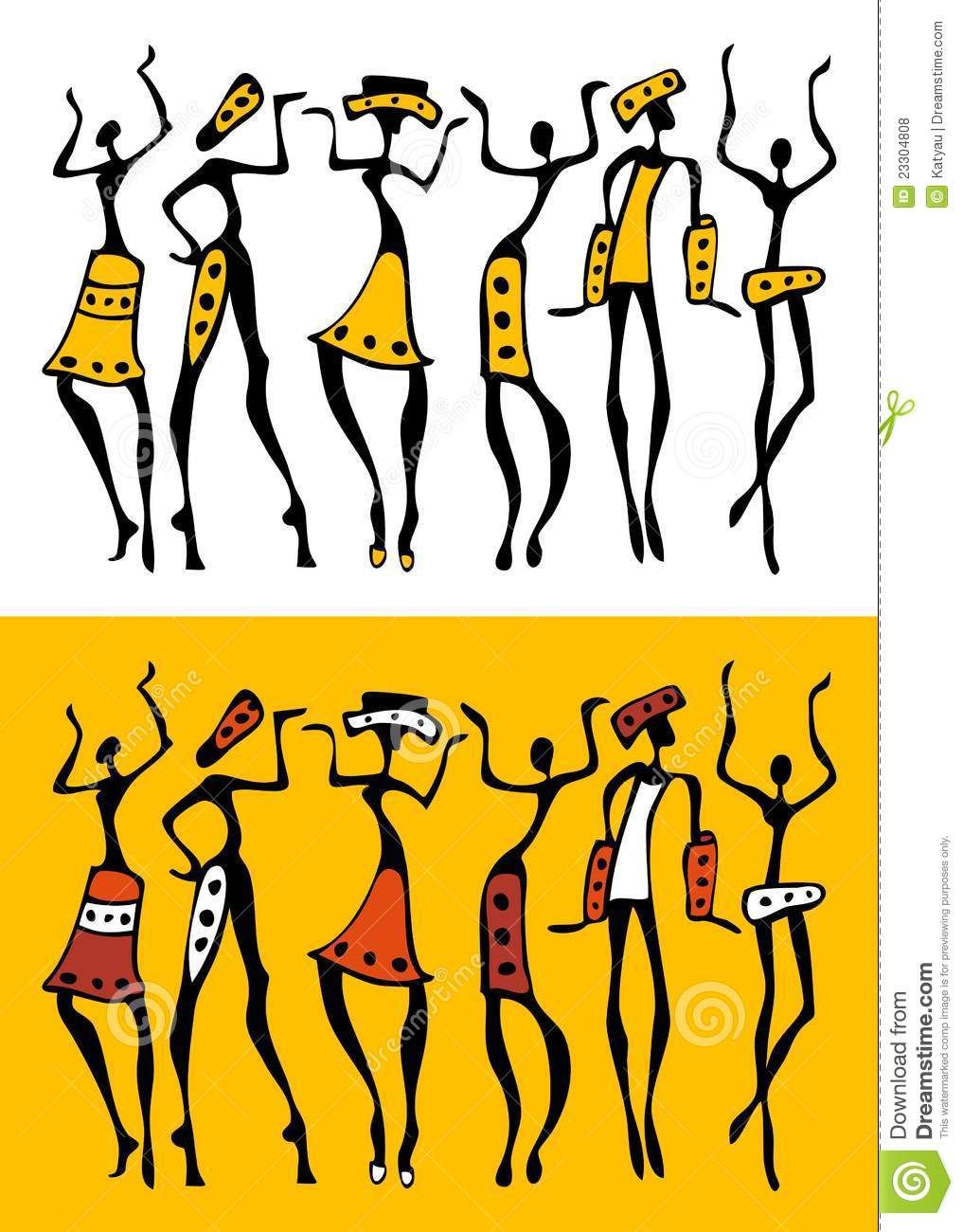 1017x1300 African Dancer Silhouette African Silhouette Set. Royalty Free