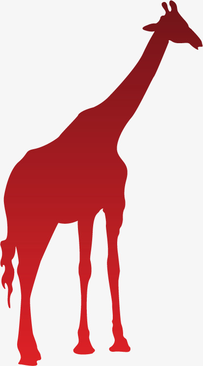 414x746 African Giraffe Silhouette Red Gradient, Giraffe, Red Silhouette