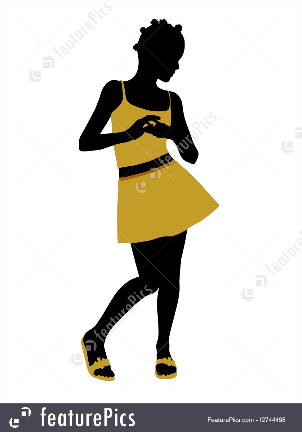 974x1392 Teenager Girl Silhouette Illustration