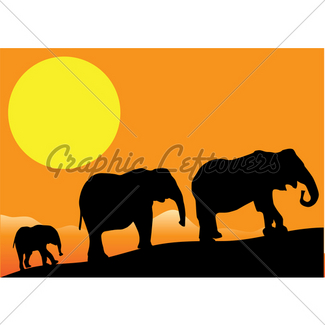 325x325 African Sunset With Animals Gl Stock Images