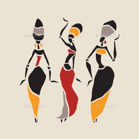 590x590 African Dancers Silhouette Set. By Katyau Graphicriver