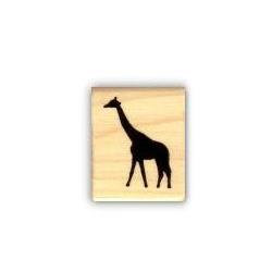250x250 Tiny Giraffe Silhouette Mounted Africa Rubber Stamp, African