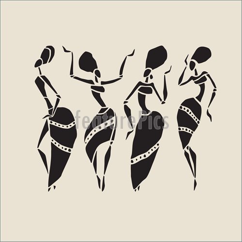 500x500 African Silhouette Set Stock Illustration I4476537