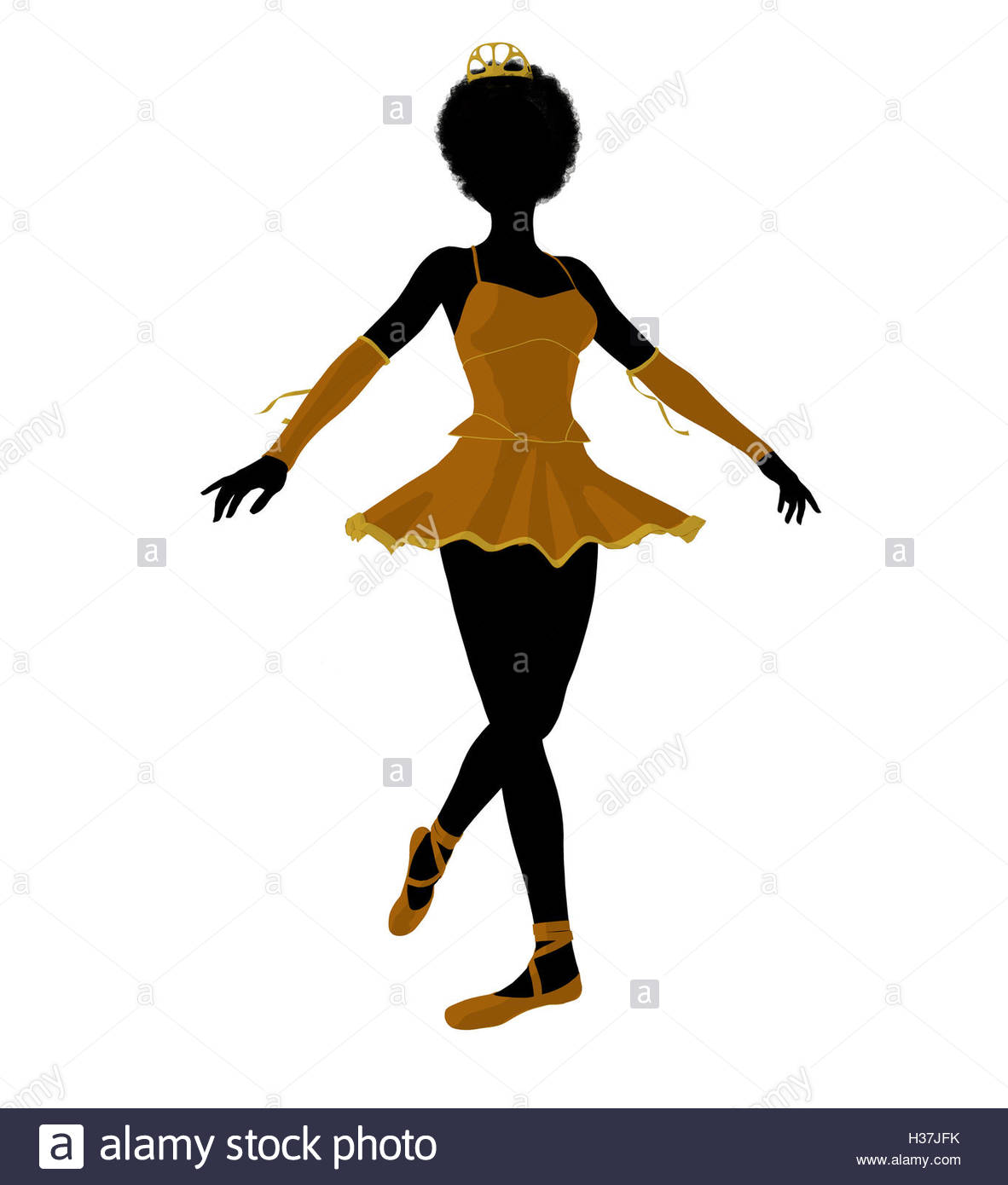 1182x1390 African American Ballerina Illustration Silhouette Stock Photo