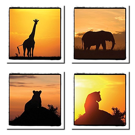 522x522 4 African Safari Animals Silhouettes