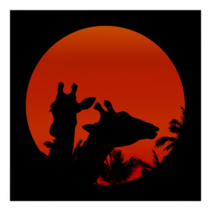 307x307 Giraffe Silhouette Posters Zazzle