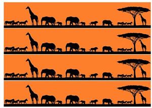 300x215 Serengeti Scene Jungle Animals Sunset Edible Icing Cake Ribbon Ebay