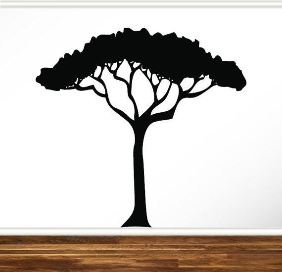 570x550 African Safari Tree Wall Decal Nursery Baby Kids Living Room