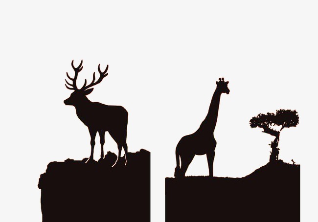 650x454 African Wildlife Silhouette, Animal, Sketch, Simple Wind Png Image