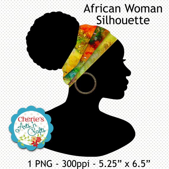 570x570 Beautiful African Woman With Headwrap Silhouette Silhouettes