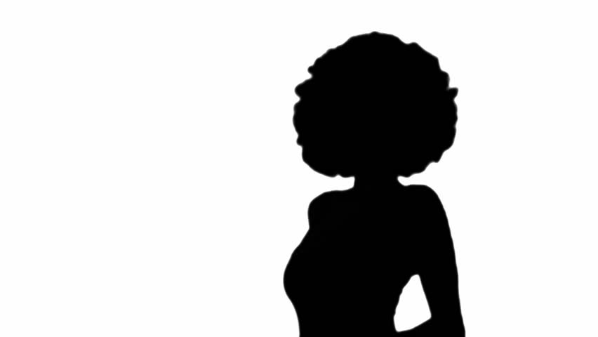 852x480 Afro Girl Silhouette