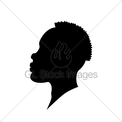 500x500 Vector Illustration African American Man Head Silhouette Gl