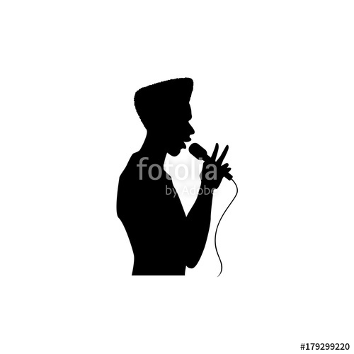 500x500 Vector Man Afro American Portrait Silhouette Singing