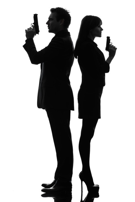 467x700 Couple Woman Man Detective Secret Agent Criminal Silhouette
