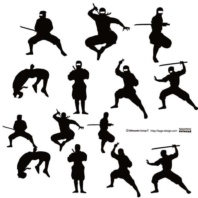 660x660 Ninja Warriors Vector Set.ai, Vector Files