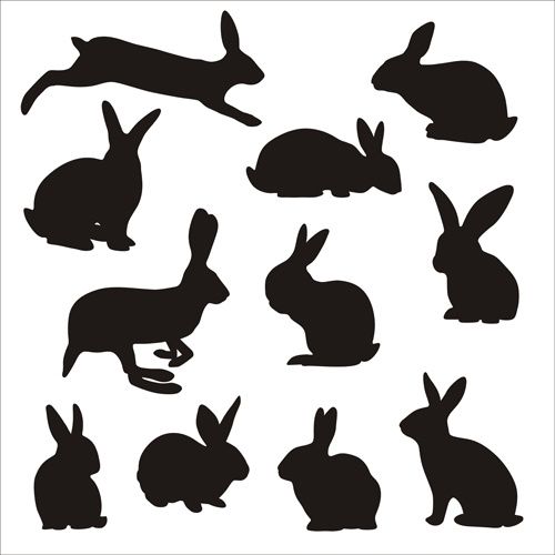 500x500 Rabbit Cute Silhouettes Vectors Free Vector In Adobe Illustrator
