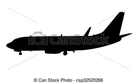 450x273 Airplane Silhouette Isolated On White Stock Image