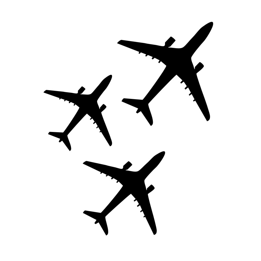 900x900 Diy Airplane Wall Stickers Aircraft Silhouette Removable Pvc Art