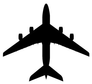320x292 Jet Aircraft Silhouette 3 Decal Sticker