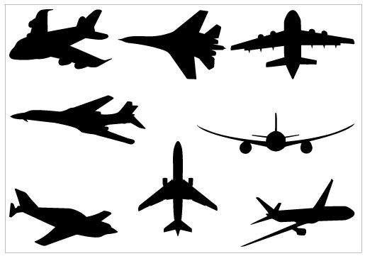 515x361 Airplane Silhouette Clip Art Pack Download Free Airplanes, Clip