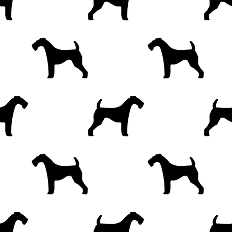 470x470 Airedale Terrier Silhouette Dog Fabric White Fabric