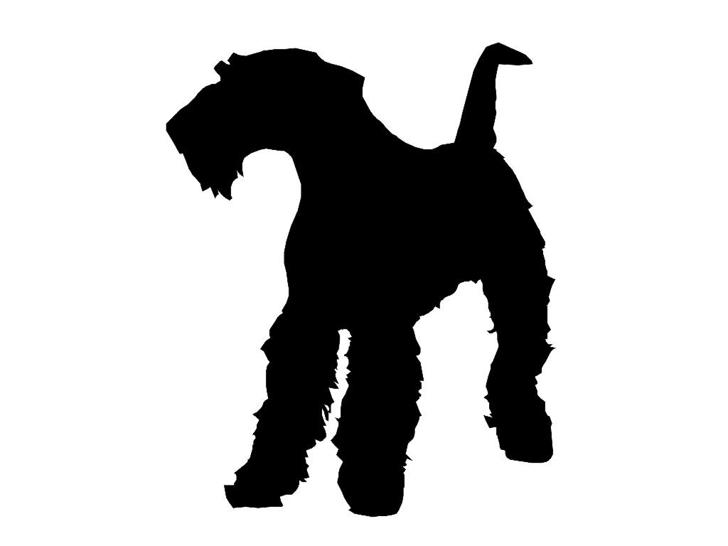 1024x768 Airedale Terrier Dog Silhouette Custom Die Cut Vinyl Decal