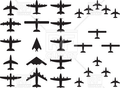 400x296 Military And Civilian Airplane Silhouette