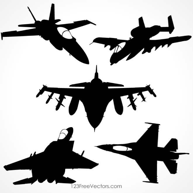 660x660 Military Airplanes Silhouettes