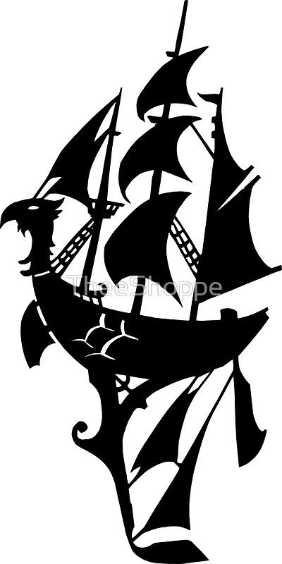 400x800 Steampunk Pirate Airship Silhouette Proud Sky Valkyrie Posters By