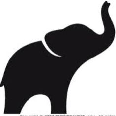 236x236 Elephant Silhouette Trunk Up Clipart