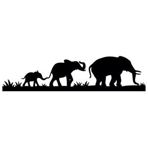 300x300 Elephant Family Border Elephant Family, Silhouette Design