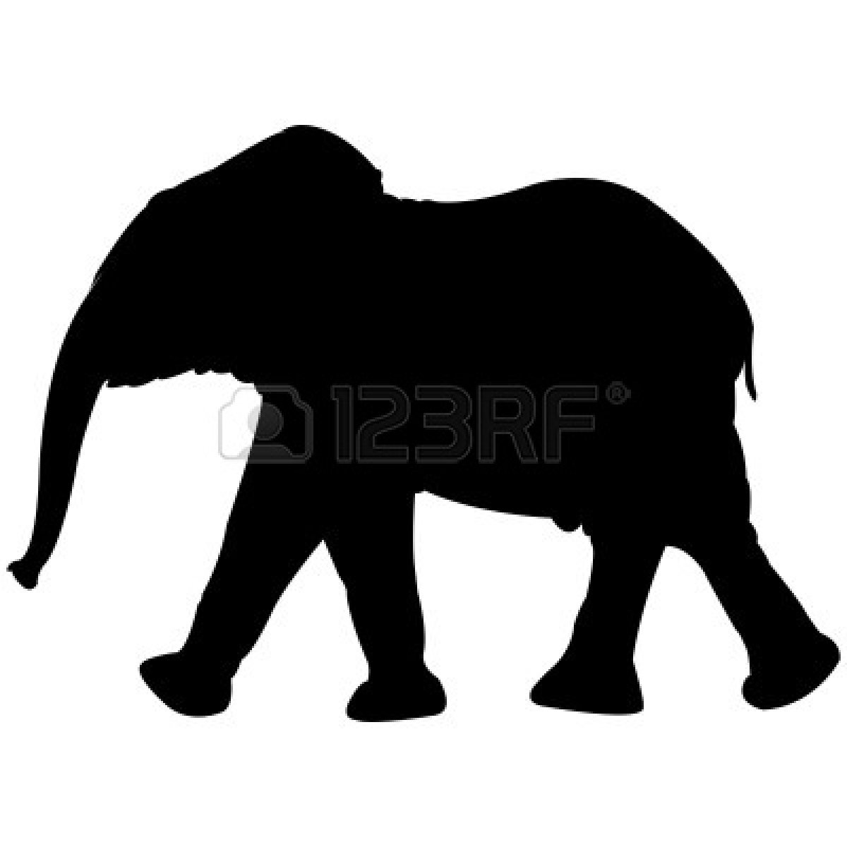 1200x1200 Elephant Sihloette Clipart Black And White
