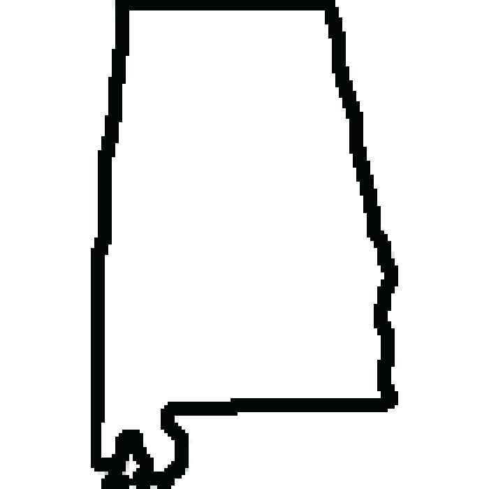 700x700 Alabama State Map Outline