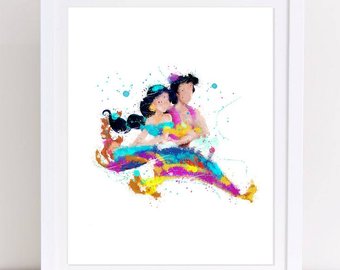340x270 Aladdin Watercolor Etsy