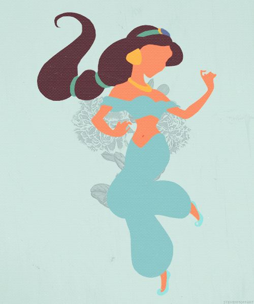 500x600 Jasmine And Aladdin Silhouette