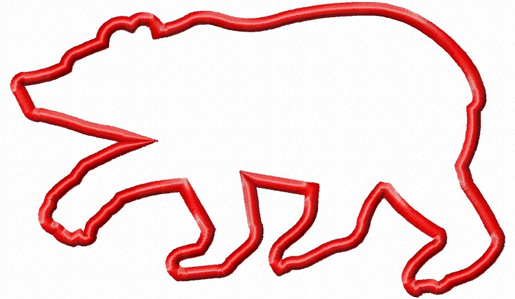 750x436 Applique Walking Bear Silhouette Machine Embroidery Design