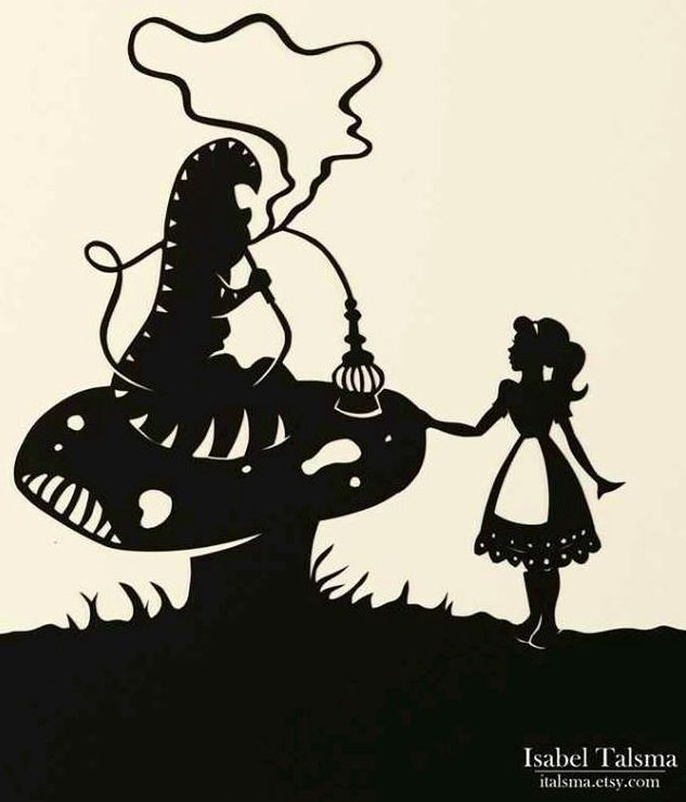 633x740 Alice In Wonderland With Caterpillar Sillouhettes Via Www.facebook