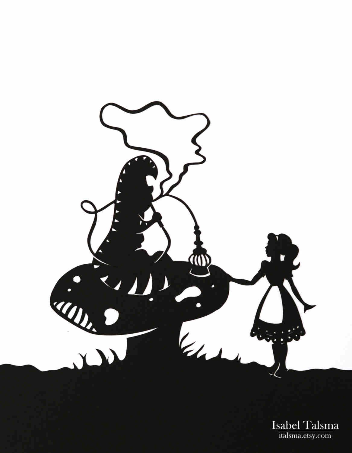 Alice In Wonderland Caterpillar Silhouette at GetDrawings | Free download